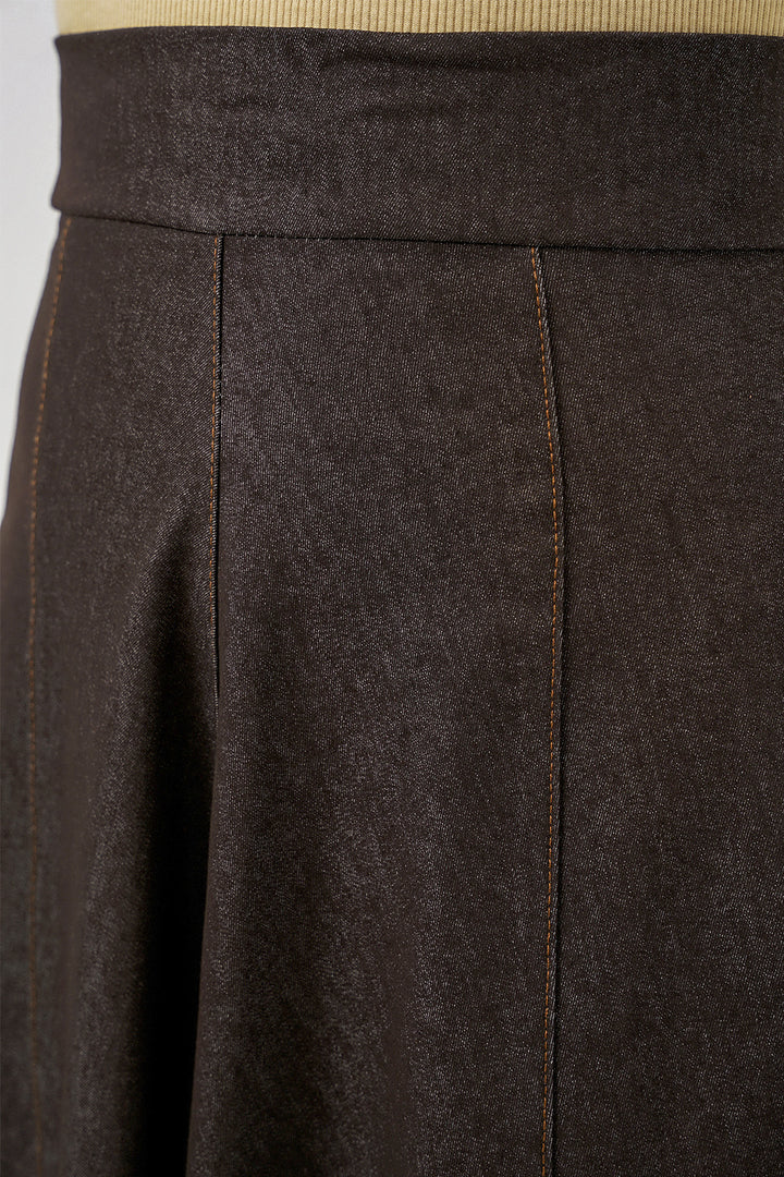 Bigdart Jupe en jean longue femme 8066 - Marron
