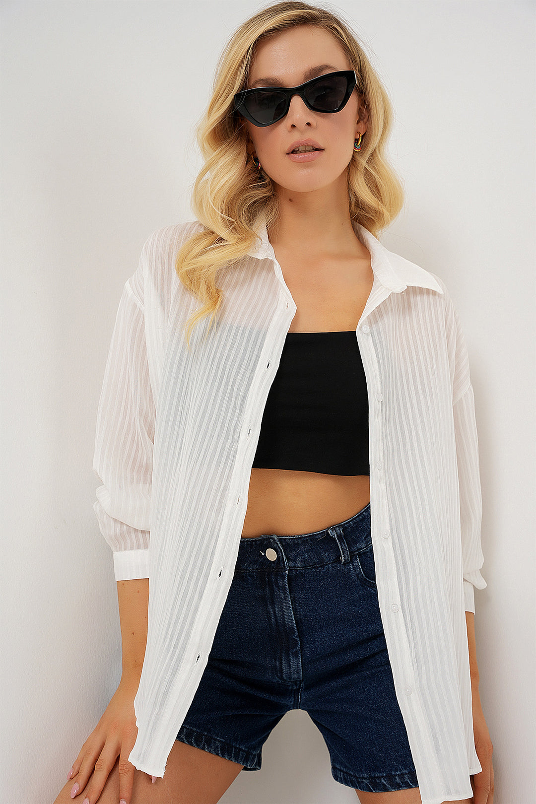 Bigdart Chemise longue oversize femme 20320 - Blanc