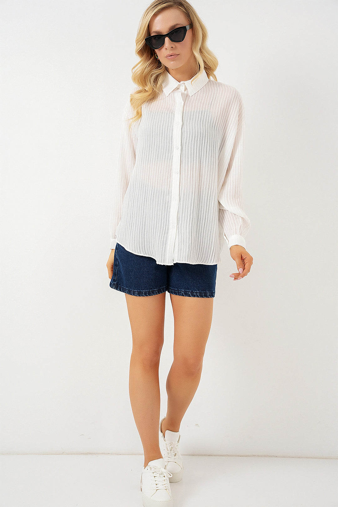 Bigdart Chemise longue oversize femme 20320 - Blanc