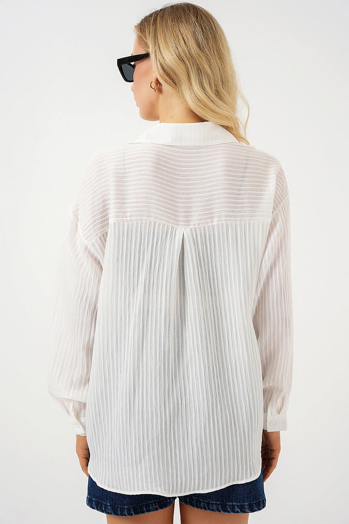 Bigdart Chemise longue oversize femme 20320 - Blanc