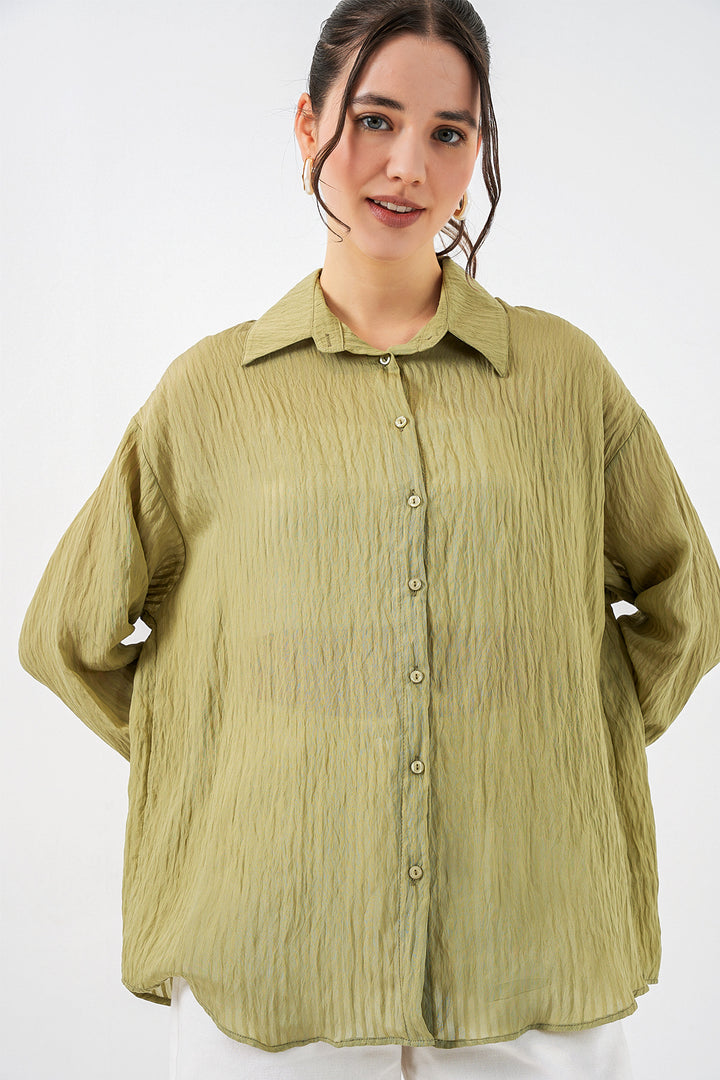 Bigdart Chemise longue oversize femme 20320 - Vert d'eau