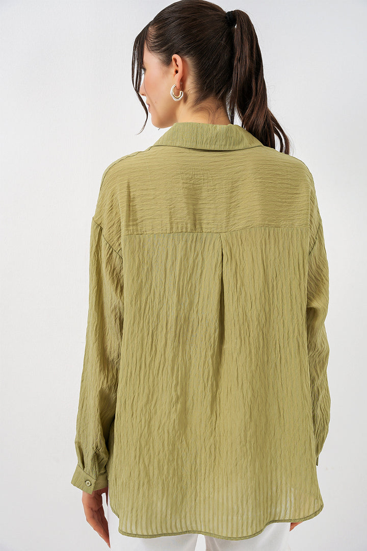 Bigdart Chemise longue oversize femme 20320 - Vert d'eau