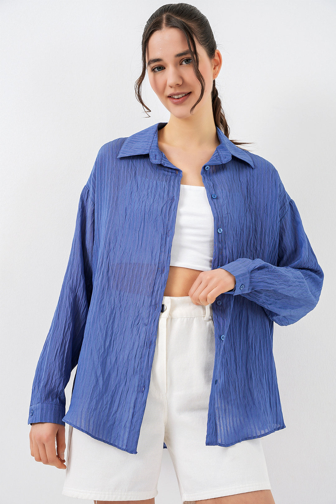 Bigdart Chemise longue oversize femme 20320 - Indigo