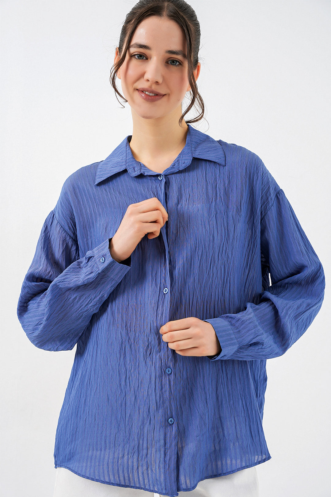 Bigdart Chemise longue oversize femme 20320 - Indigo