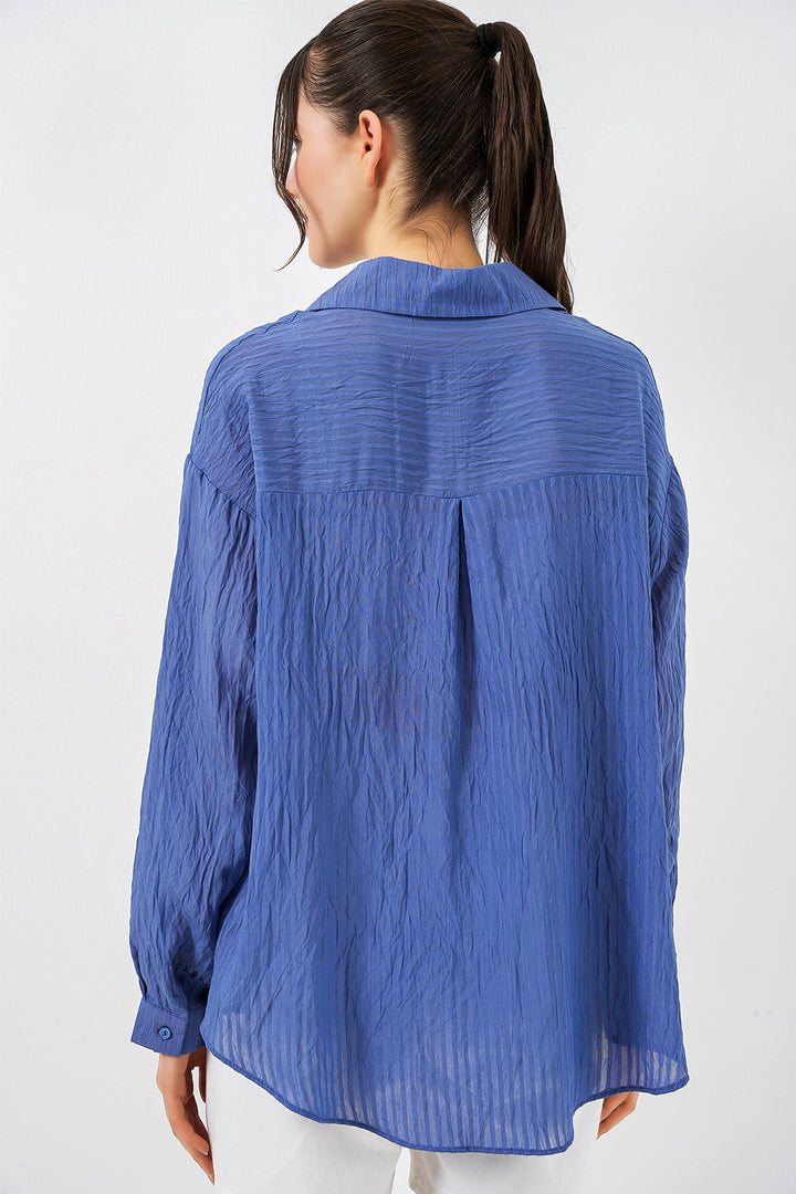 Bigdart Chemise longue oversize femme 20320 - Indigo
