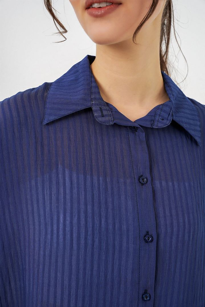Bigdart Chemise longue oversize femme 20320 - Bleu marine