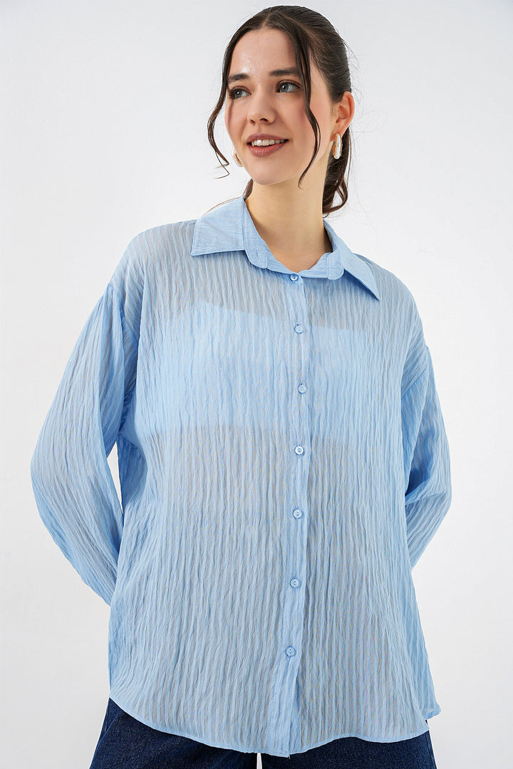 Bigdart Chemise longue oversize femme 20320 - Bleu