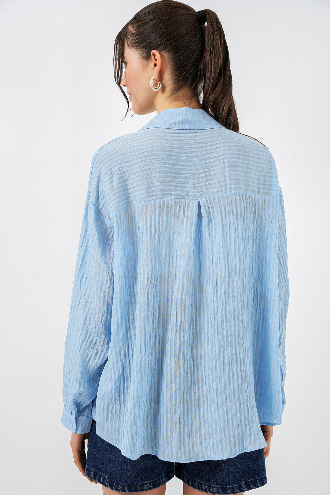 Bigdart Chemise longue oversize femme 20320 - Bleu
