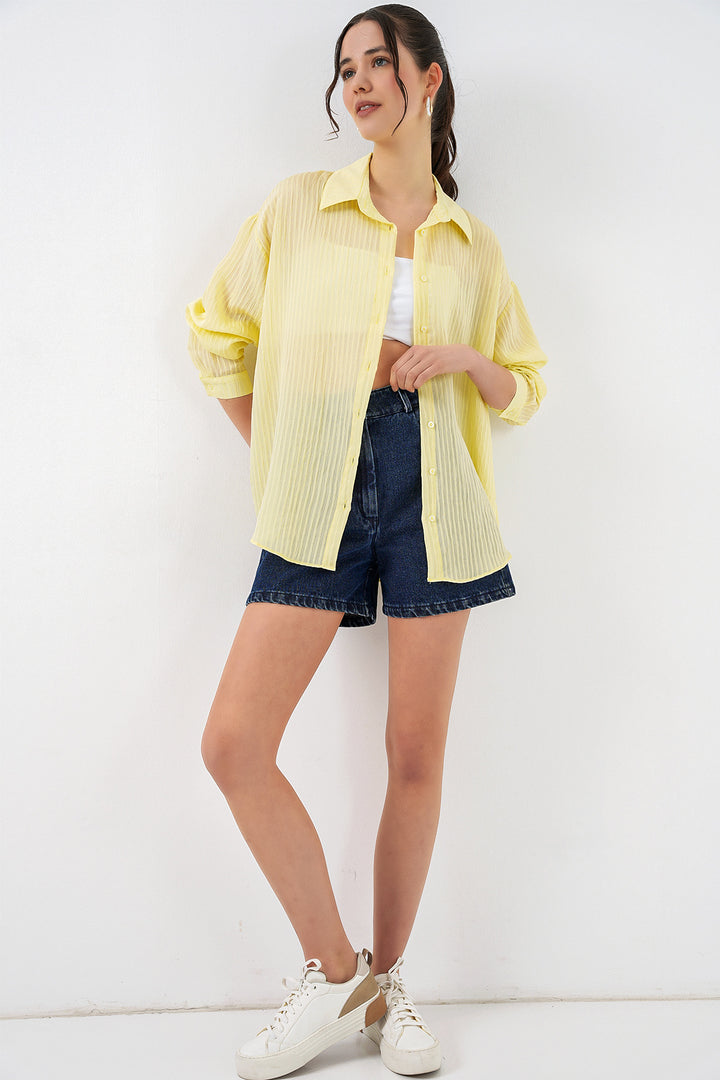 Bigdart Chemise longue oversize femme 20320 - Jaune