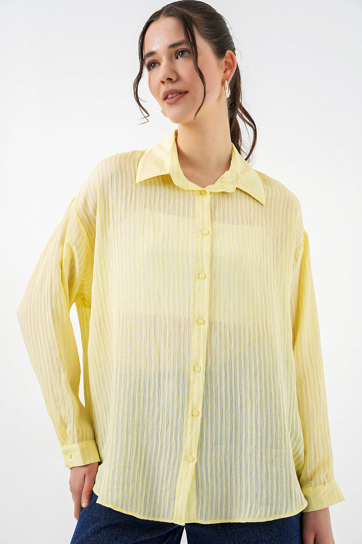 Bigdart Chemise longue oversize femme 20320 - Jaune
