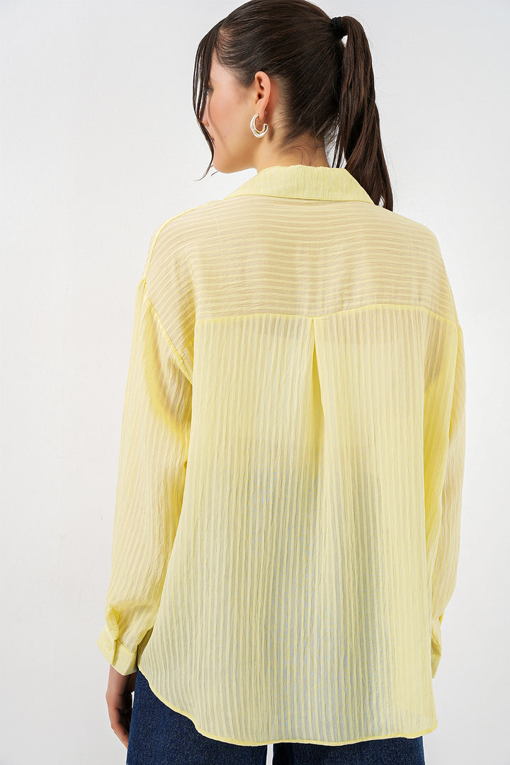 Bigdart Chemise longue oversize femme 20320 - Jaune