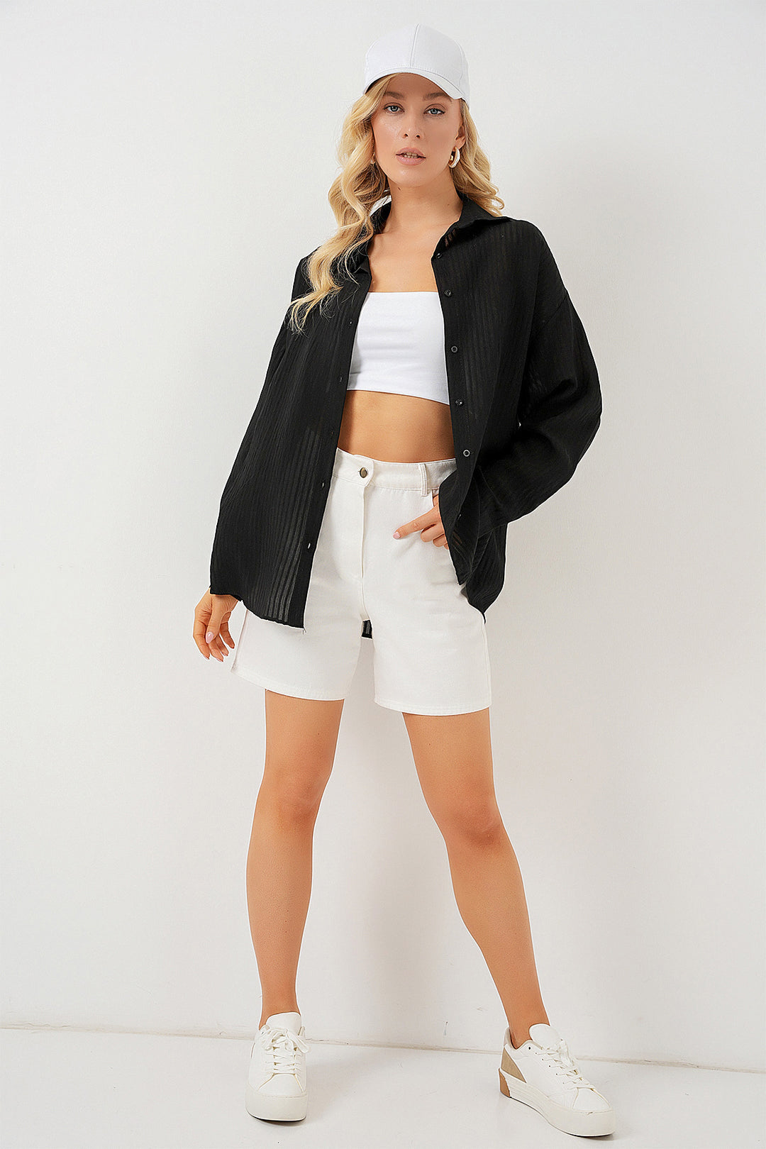 Bigdart Chemise longue oversize femme 20320 - Noir