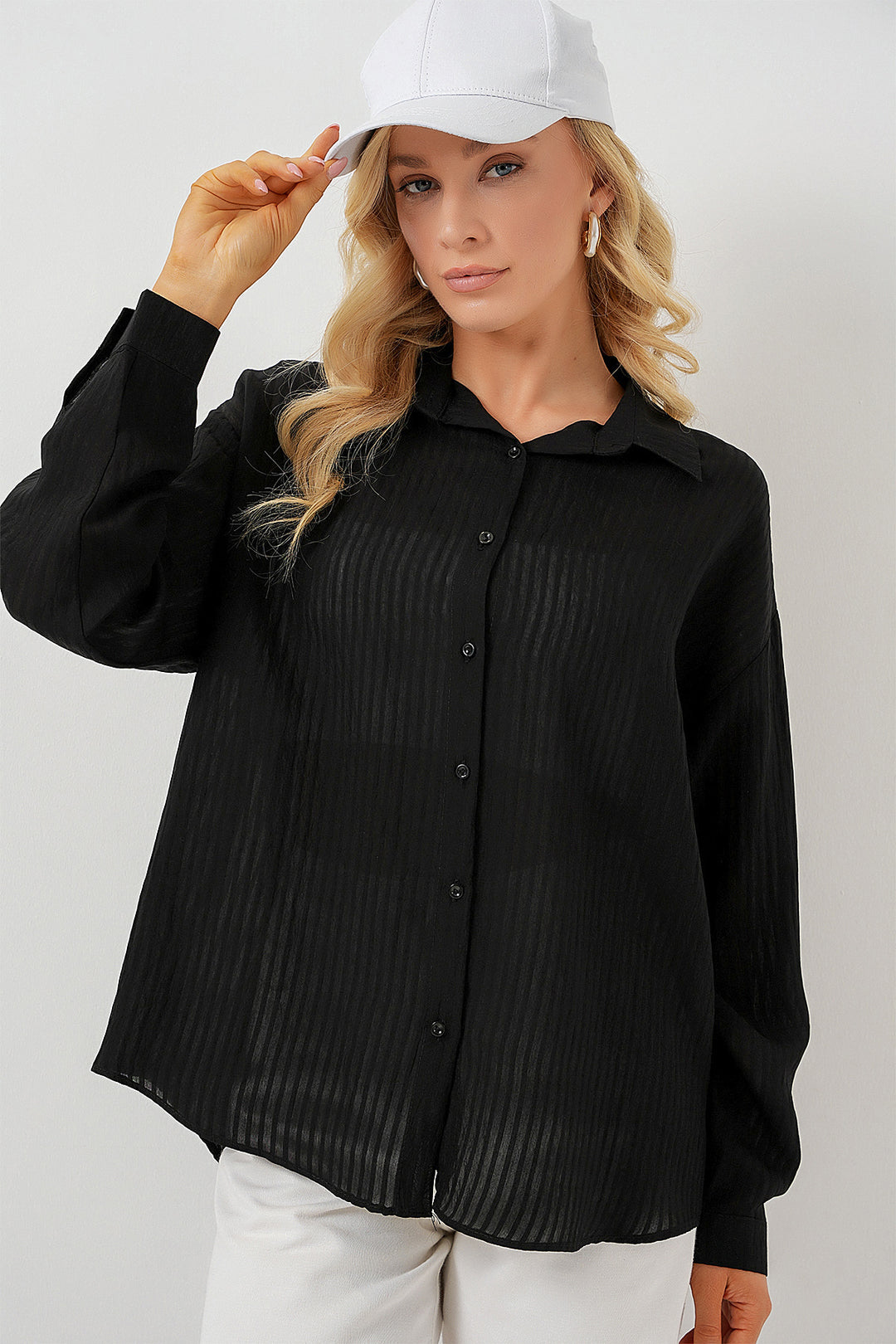 Bigdart Chemise longue oversize femme 20320 - Noir