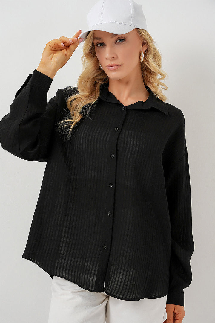 Bigdart Chemise longue oversize femme 20320 - Noir