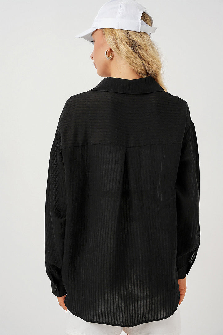 Bigdart Chemise longue oversize femme 20320 - Noir