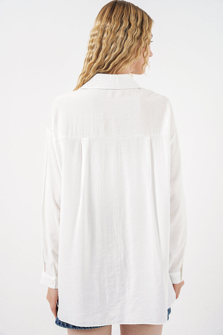 Bigdart Chemise oversize longue pour femme 20334 - Blanc