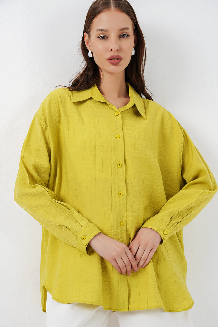 Bigdart Chemise longue oversize femme 20334 - Moutarde