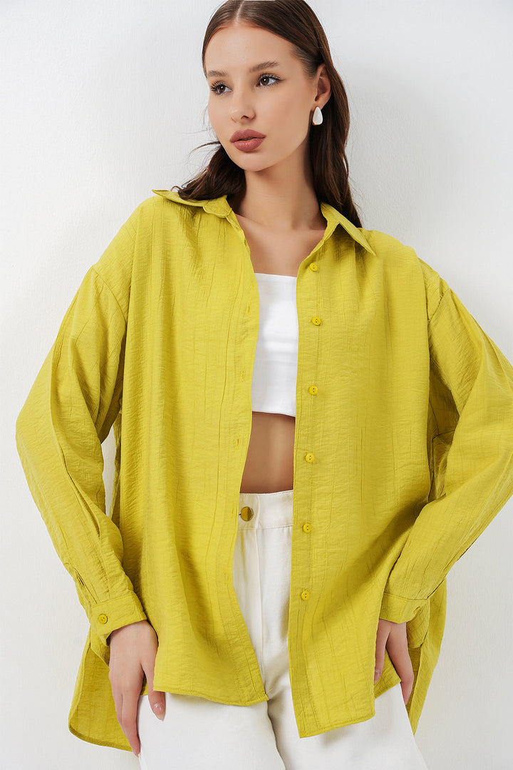 Bigdart Chemise longue oversize femme 20334 - Moutarde
