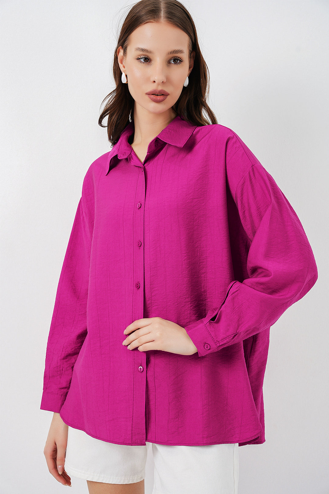 Bigdart Chemise longue oversize femme 20334 - Rose foncé