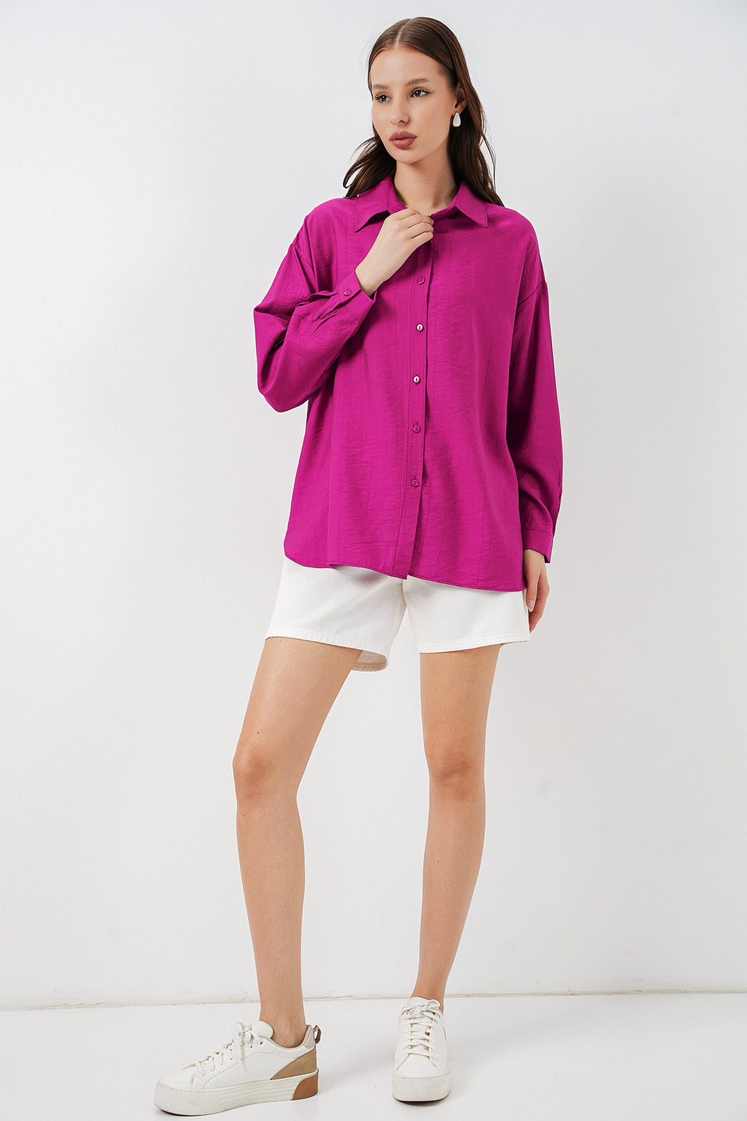 Bigdart Chemise longue oversize femme 20334 - Rose foncé