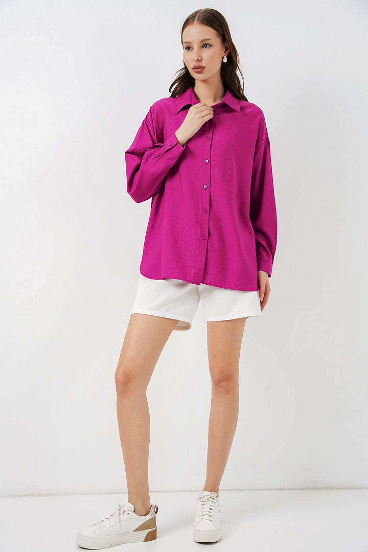 Bigdart Chemise longue oversize femme 20334 - Rose foncé