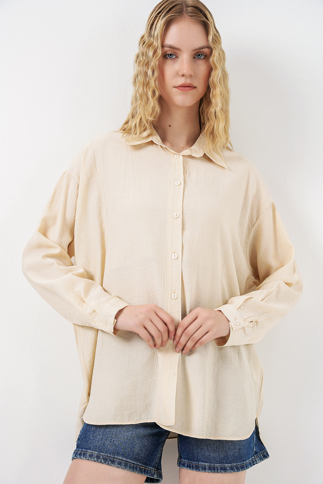 Bigdart Chemise oversize longue pour femme 20334 - Crème
