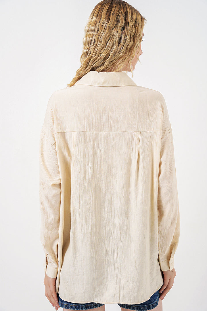 Bigdart Chemise oversize longue pour femme 20334 - Crème