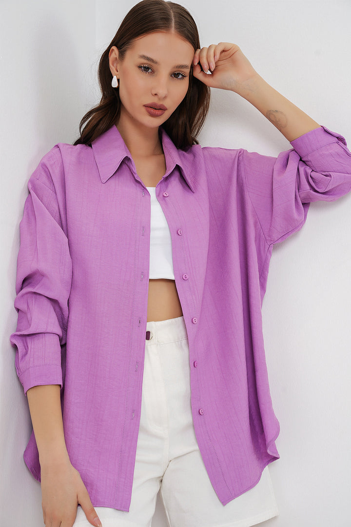 Bigdart Chemise longue oversize femme 20334 - Lilas