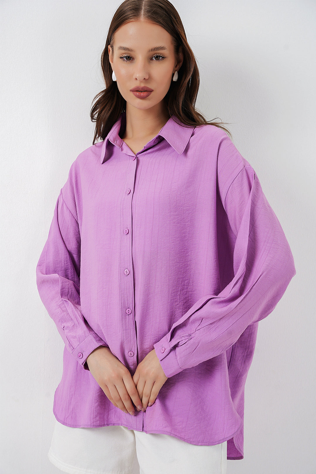 Bigdart Chemise longue oversize femme 20334 - Lilas