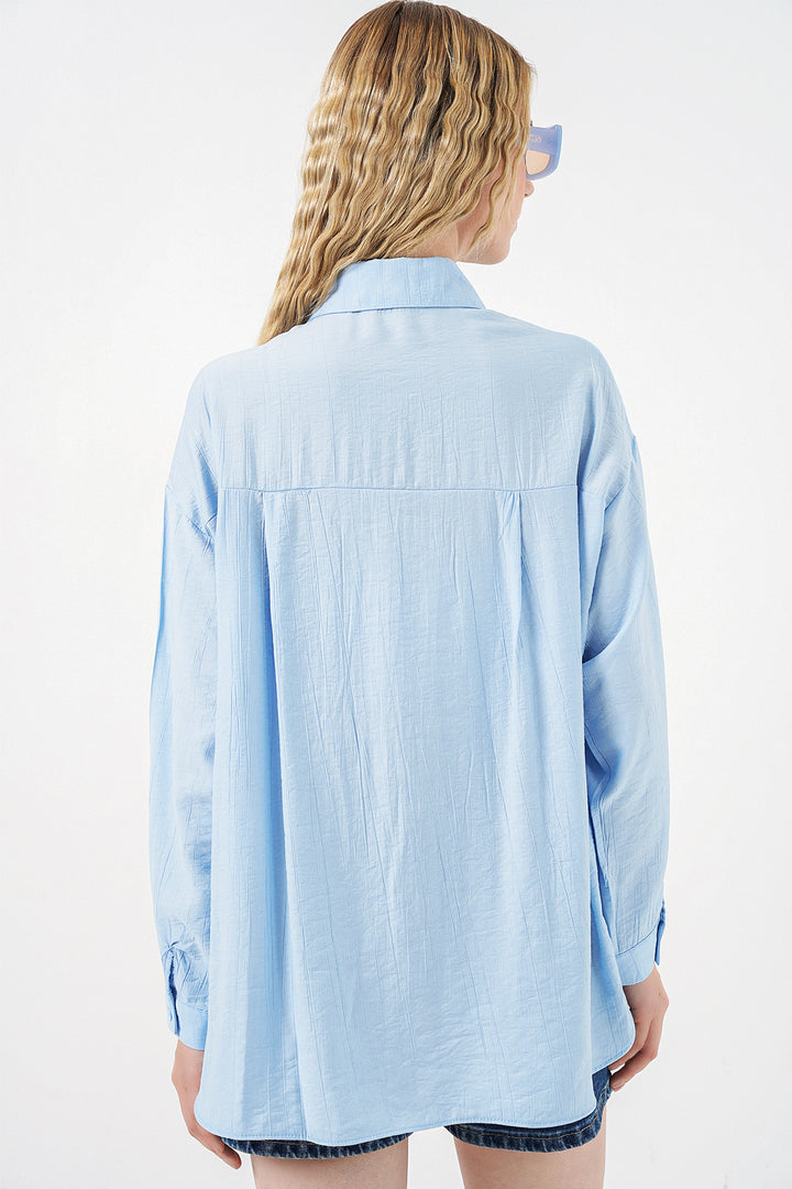 Bigdart Chemise oversize longue pour femme 20334 - Bleu