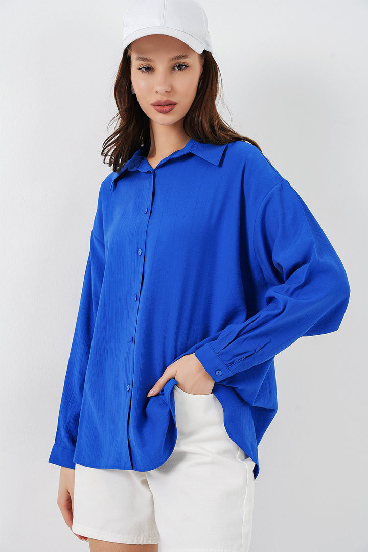 Bigdart Chemise longue oversize femme 20334 - Saphir