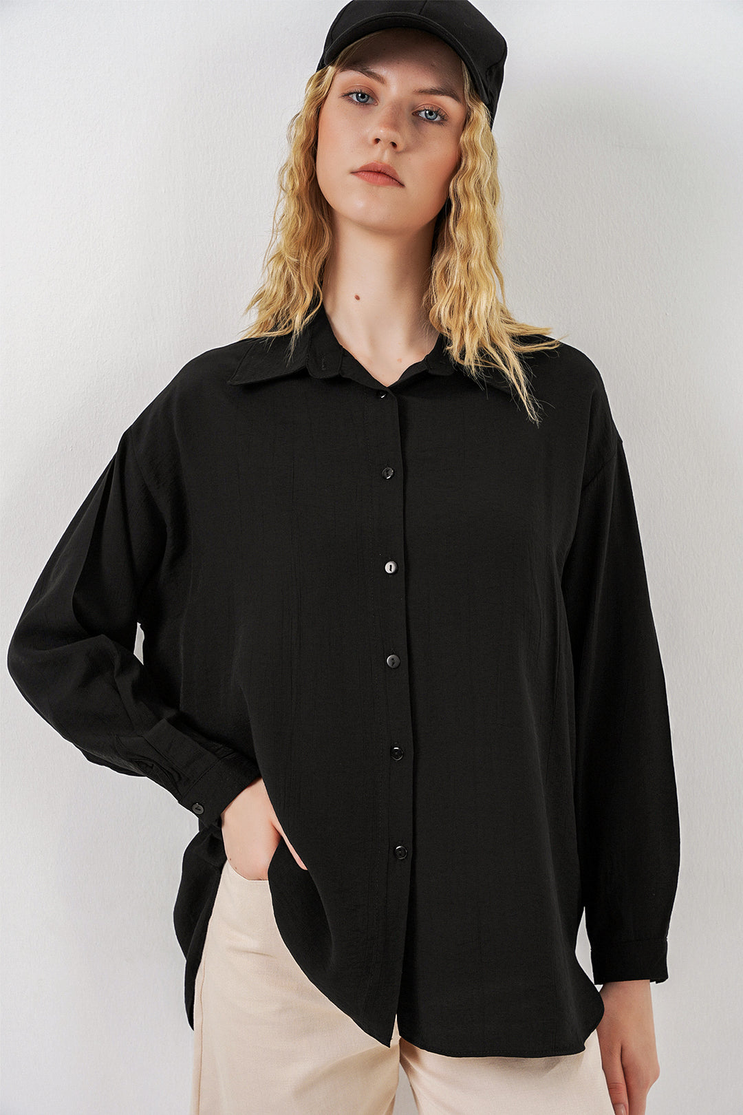 Bigdart Chemise longue oversize femme 20334 - Noir