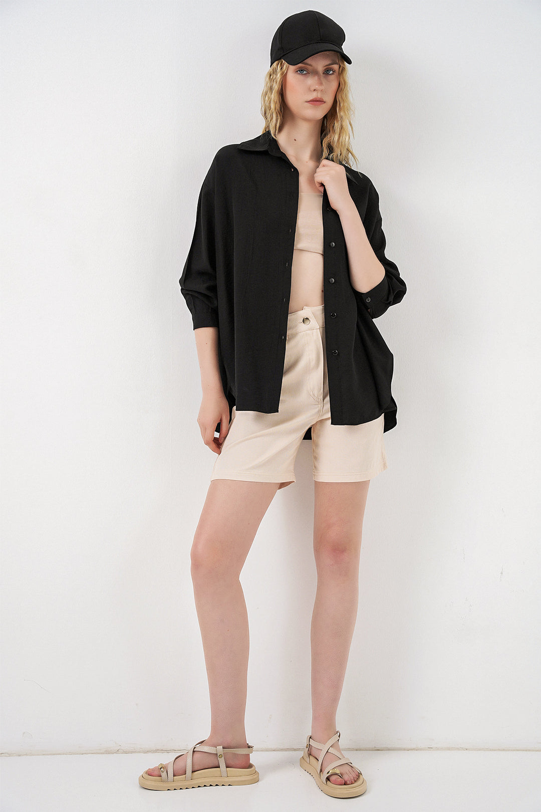 Bigdart Chemise longue oversize femme 20334 - Noir