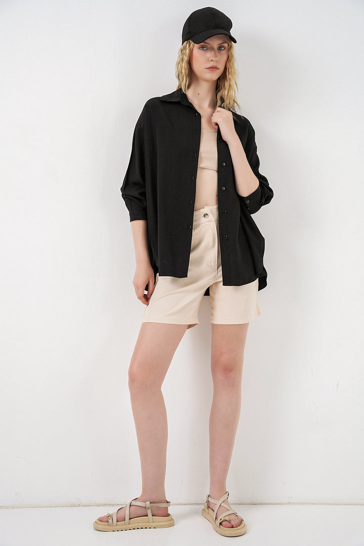 Bigdart Chemise longue oversize femme 20334 - Noir