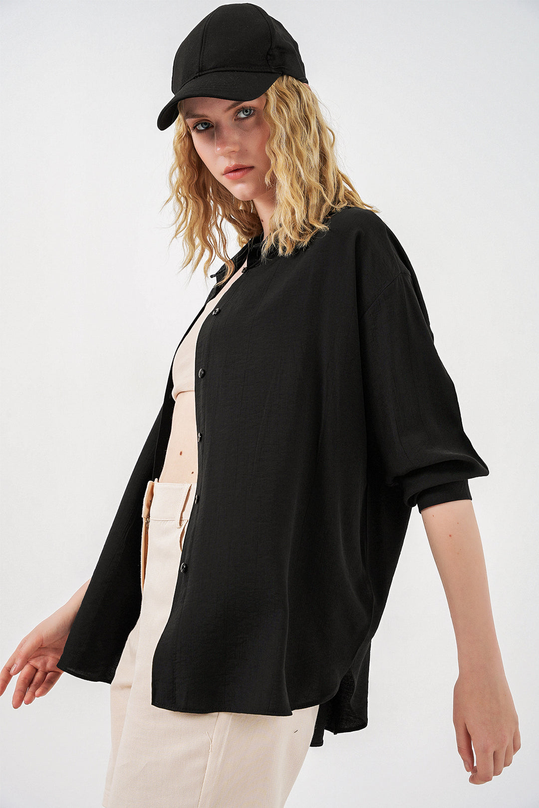 Bigdart Chemise longue oversize femme 20334 - Noir