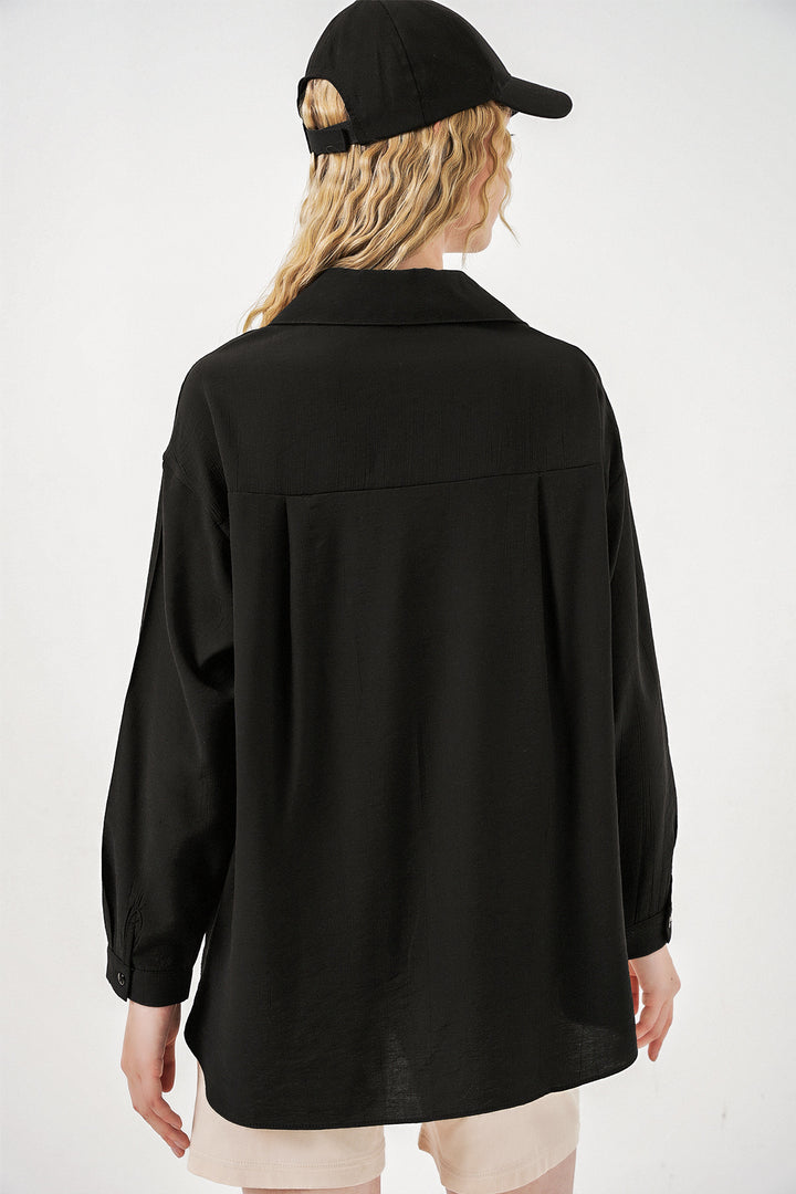 Bigdart Chemise longue oversize femme 20334 - Noir
