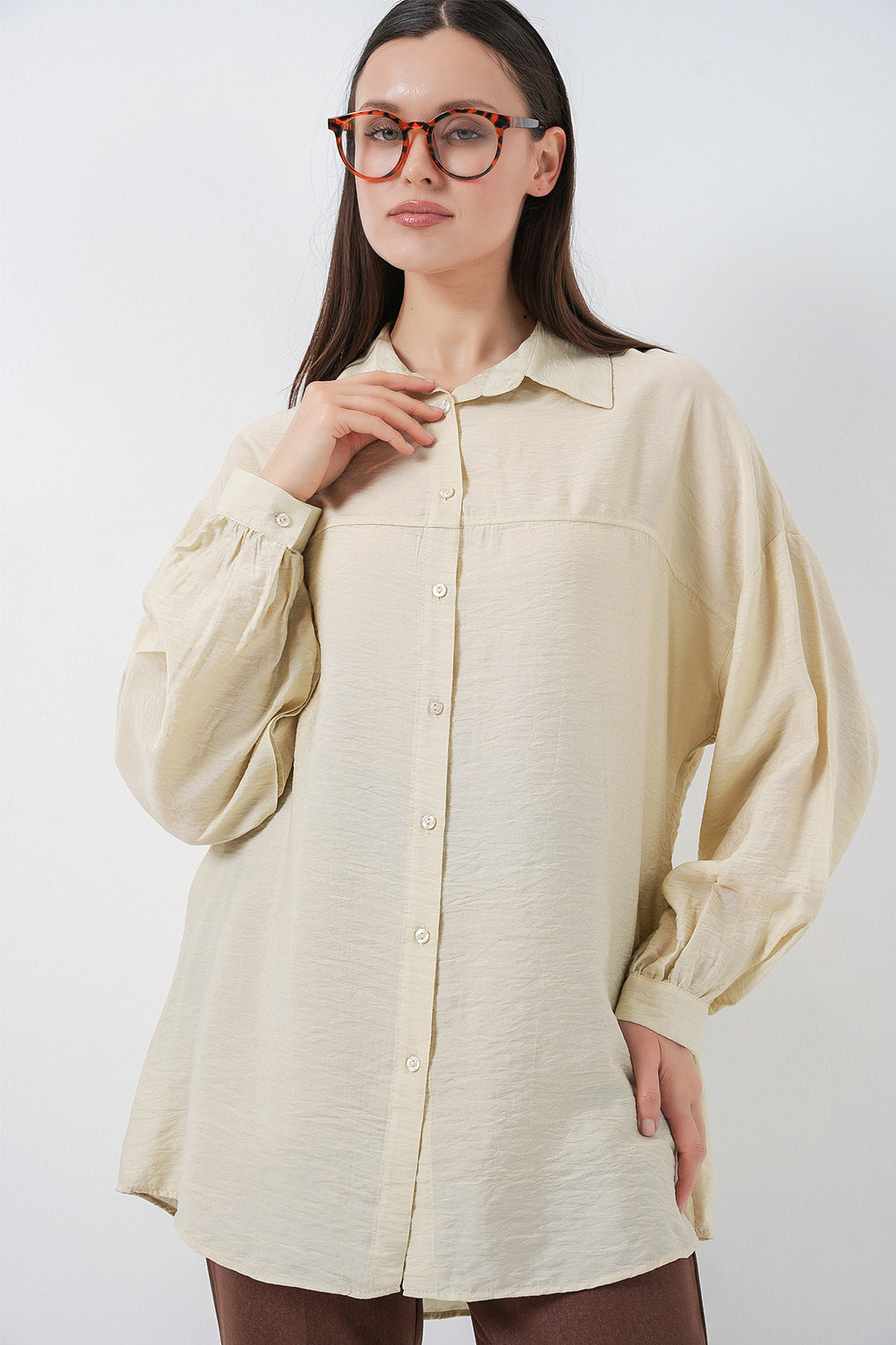 Bigdart Chemise Oversize Longue Femme 5965 - Écru