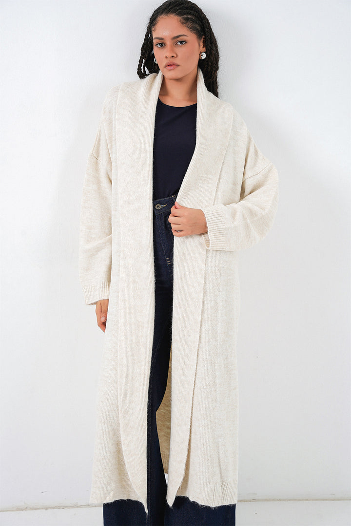 Bigdart Gilet en Tricot Oversize Long Femme 15924 - Écru