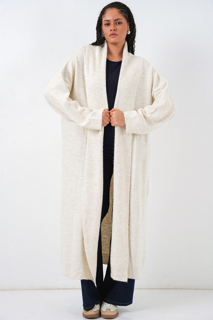 Bigdart Gilet en Tricot Oversize Long Femme 15924 - Écru