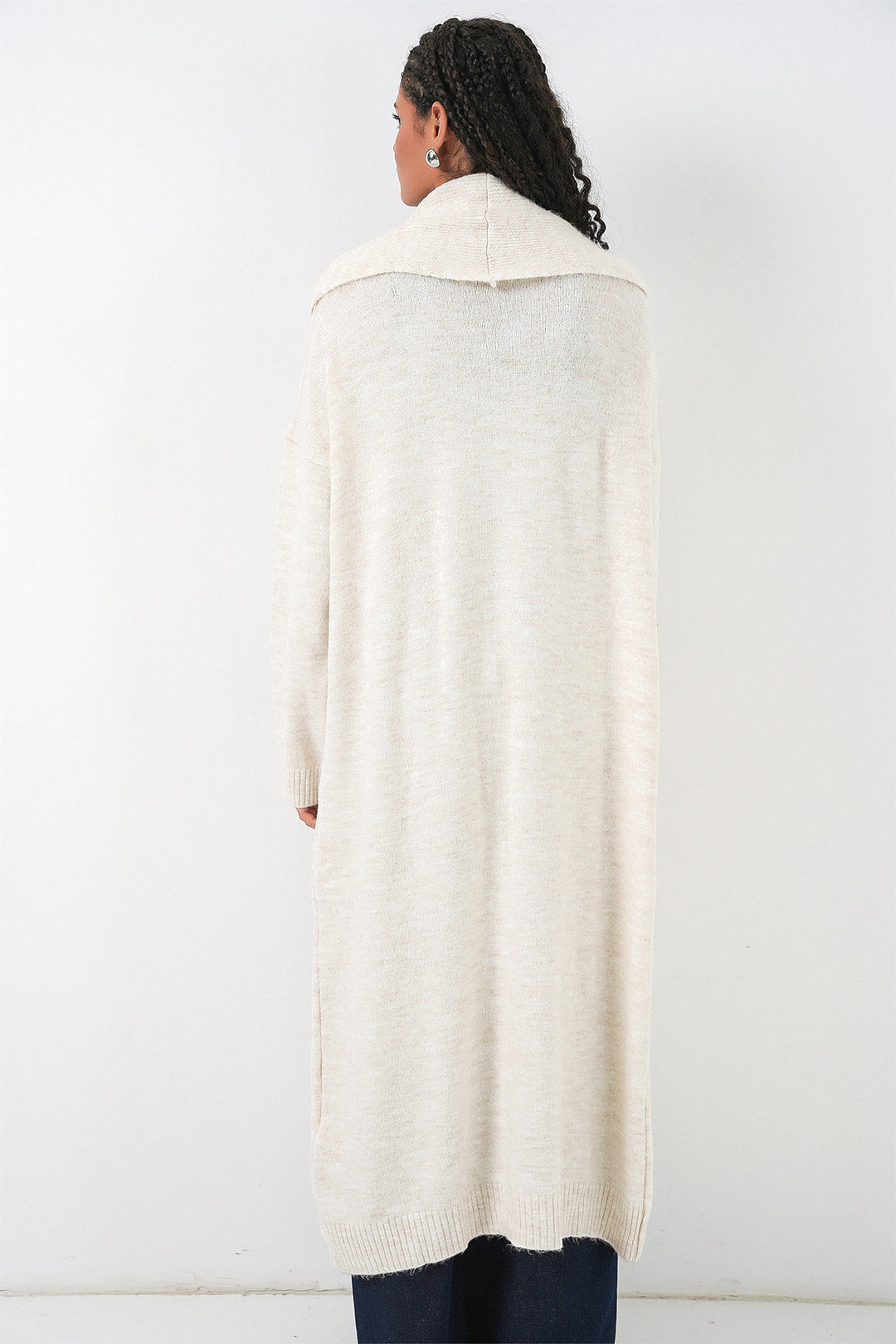 Bigdart Gilet en Tricot Oversize Long Femme 15924 - Écru