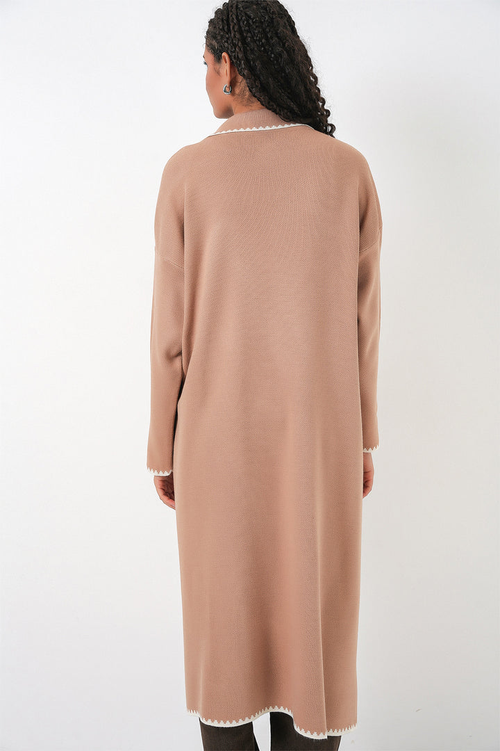 Bigdart Cardigan Tricot Oversize Long Femme 15962 - Camel