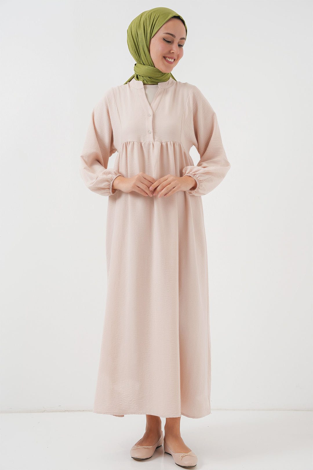 Bigdart Robe Longue Femme Modeste 2525 - Crème