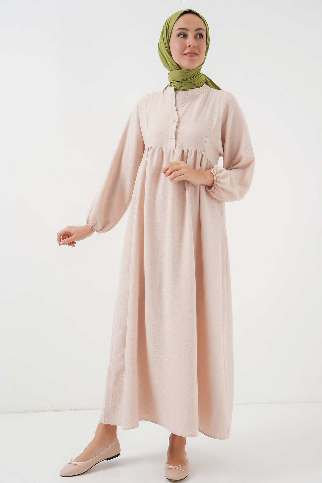 Bigdart Robe Longue Femme Modeste 2525 - Crème