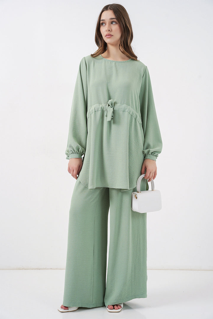 Bigdart Ensemble tunique longue et pantalon pour femme 6719 - Vert clair