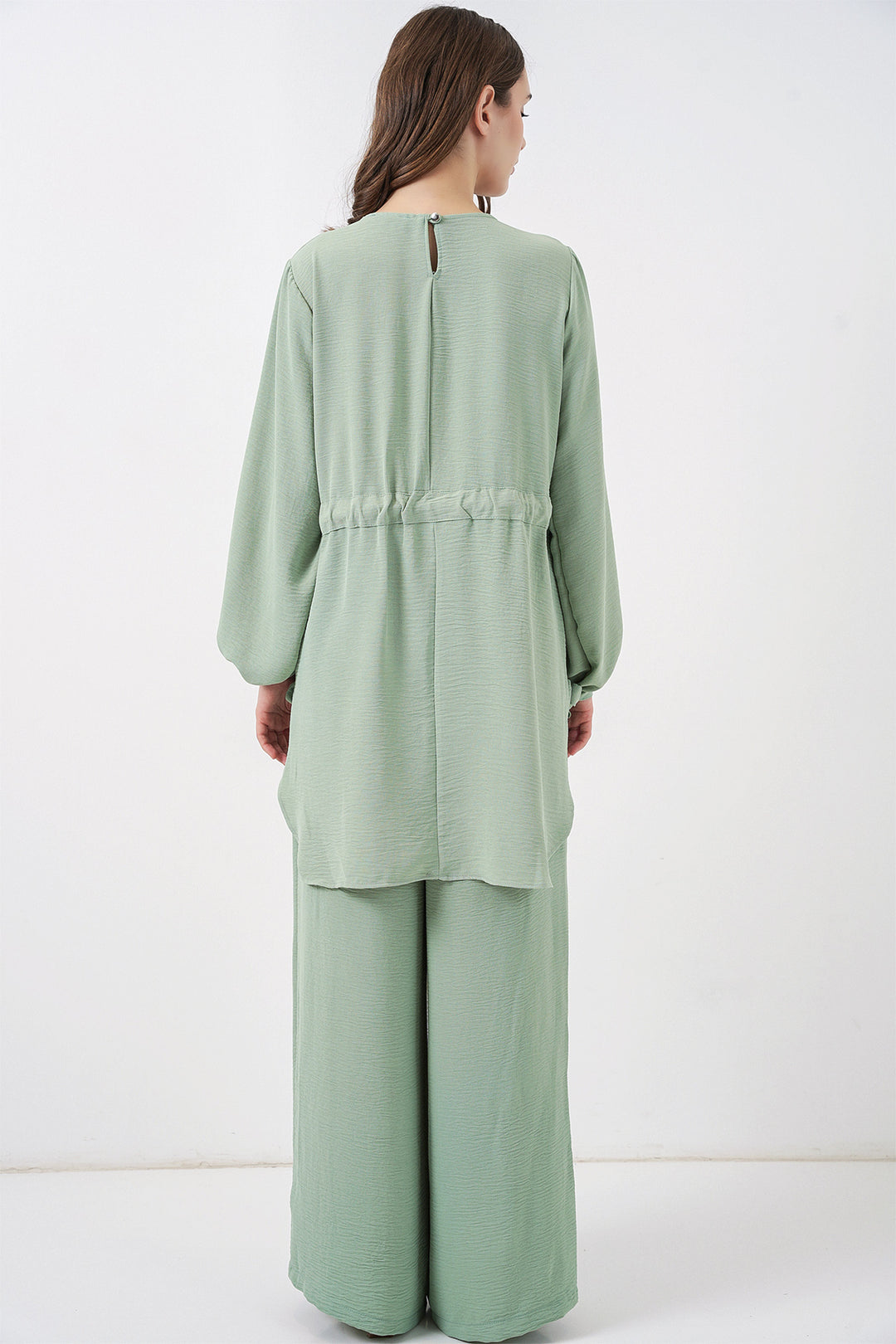 Bigdart Ensemble tunique longue et pantalon pour femme 6719 - Vert clair
