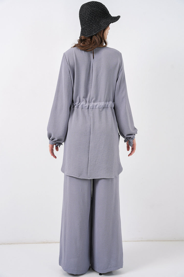 Bigdart Ensemble tunique longue et pantalon pour femme 6719 - Gris