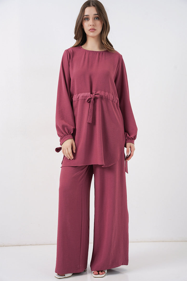 Bigdart Ensemble tunique longue et pantalon pour femme 6719 - Rose thé