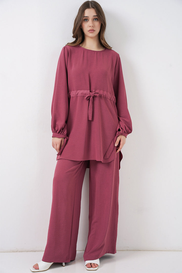 Bigdart Ensemble tunique longue et pantalon pour femme 6719 - Rose thé