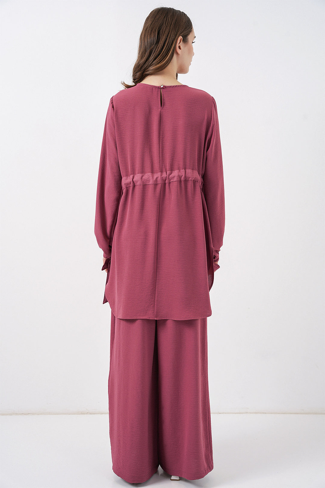 Bigdart Ensemble tunique longue et pantalon pour femme 6719 - Rose thé