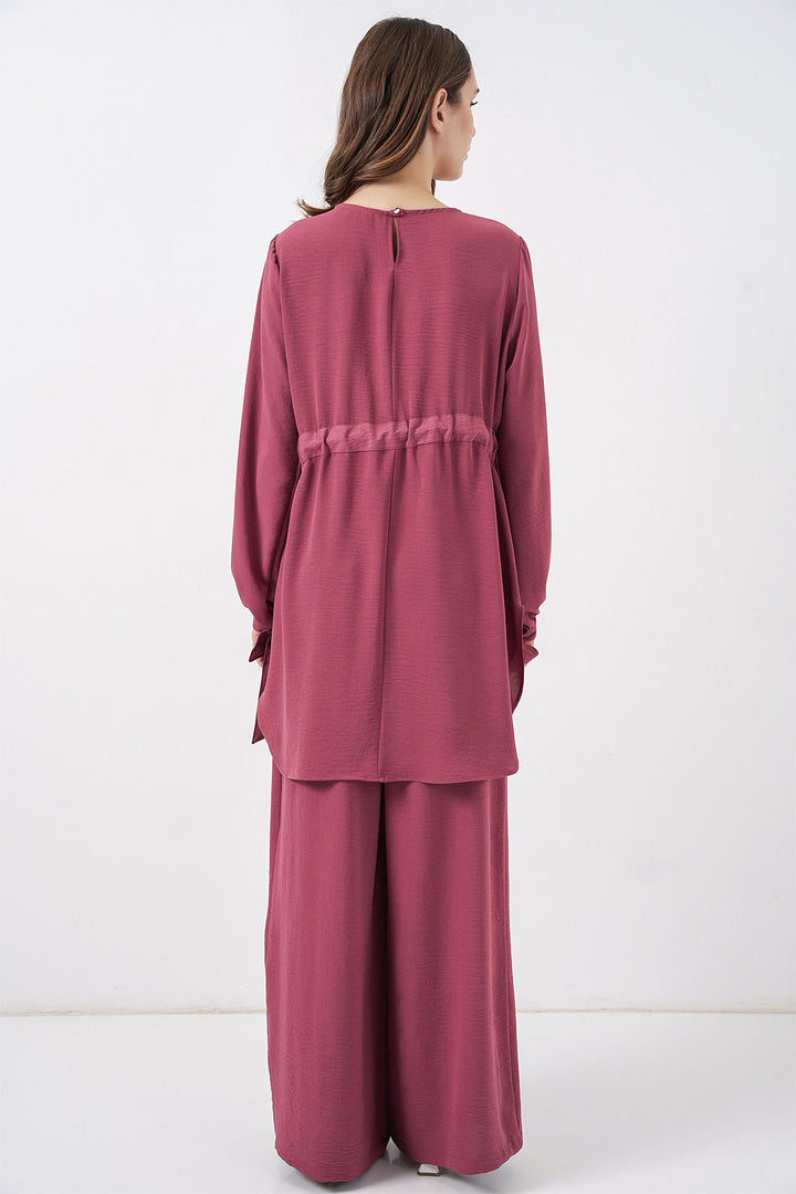 Bigdart Ensemble tunique longue et pantalon pour femme 6719 - Rose thé